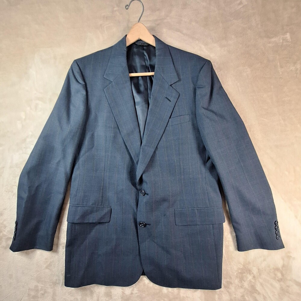 Colours by Alexander Julian Blazer Mens 44R Windowpane Two Button Made in USA